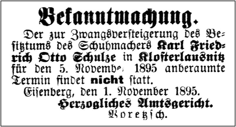 1895-11-02 Kl Zwangsversteigerung Streichung